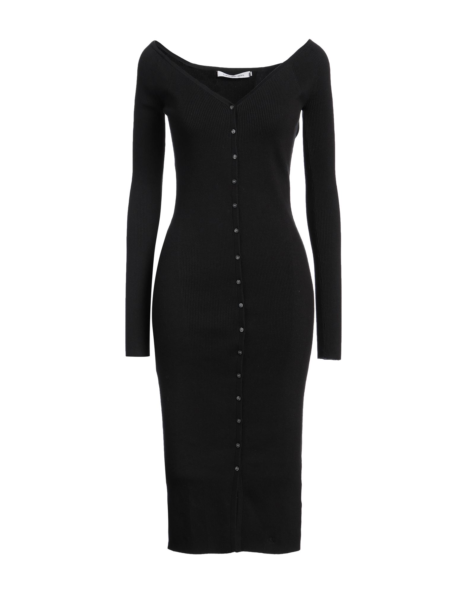 CALVIN KLEIN JEANS Midi-kleid Damen Schwarz CALVIN KLEIN JEANS Midi-kleid Damen Schwarz von CALVIN KLEIN JEANS