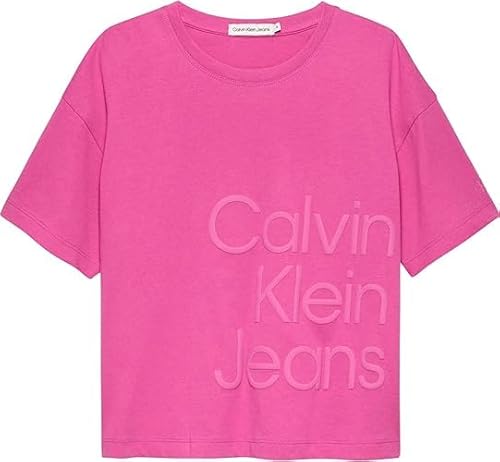 CALVIN KLEIN JEANS T-Shirt für Mädchen, mit kurzen Ärmeln, IG0IG02346 TO5, Pink Amour Mädchen, Pink Amour, 10 Jahre von Calvin Klein Jeans