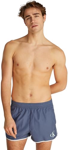 Calvin Klein Herren Badehose Short Runner mit Gummizug, Blau (Grisaille), M von Calvin Klein