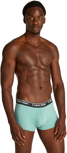 Calvin Klein Herren Boxershorts Trunk Low Rise mit Logobund, Blau (Beau Blue), XL von Calvin Klein