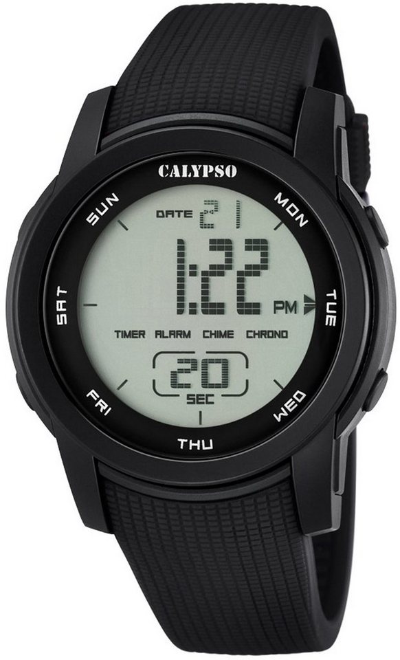 CALYPSO WATCHES Chronograph Color Splash, K5698/6, Armbanduhr, Quarzuhr, Herrenuhr, Datum, Digitalanzeige, Stoppfunktion von CALYPSO WATCHES