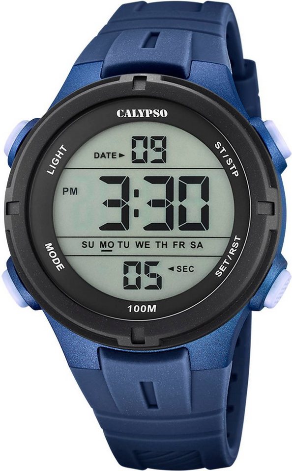 CALYPSO WATCHES Chronograph Color Splash, K5837/3, Armbanduhr, Quarzuhr, Herrenuhr, Datum, Digitalanzeige, Stoppfunktion von CALYPSO WATCHES
