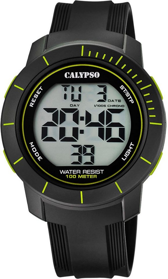 CALYPSO WATCHES Chronograph Color Splash, K5839/1, Armbanduhr, Quarzuhr, Herrenuhr, Datum, Digitalanzeige, Stoppfunktion von CALYPSO WATCHES