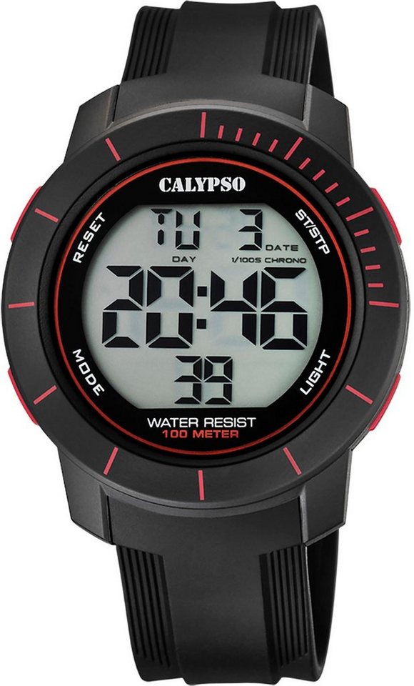 CALYPSO WATCHES Chronograph Color Splash, K5839/2, Armbanduhr, Quarzuhr, Herrenuhr, Datum, Digitalanzeige, Stoppfunktion von CALYPSO WATCHES