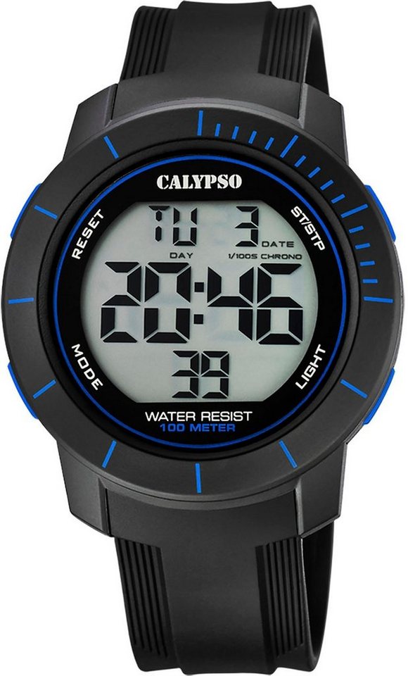 CALYPSO WATCHES Chronograph Color Splash, K5839/3, Armbanduhr, Quarzuhr, Herrenuhr, Datum, Digitalanzeige, Stoppfunktion von CALYPSO WATCHES
