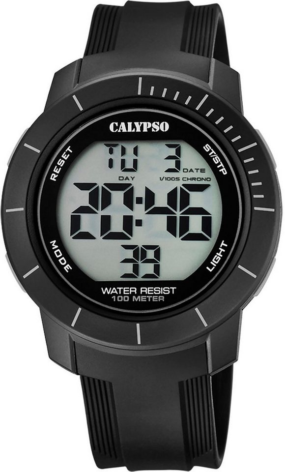 CALYPSO WATCHES Chronograph Color Splash, K5839/4, Armbanduhr, Quarzuhr, Herrenuhr, Datum, Digitalanzeige, Stoppfunktion von CALYPSO WATCHES