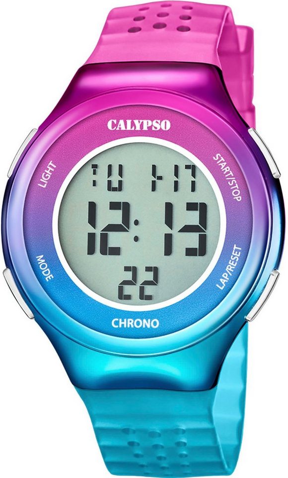 CALYPSO WATCHES Chronograph Color Splash K5841/1, Armbanduhr, Quarzuhr, Damenuhr, Herrenuhr, digital, Stoppfunktion von CALYPSO WATCHES