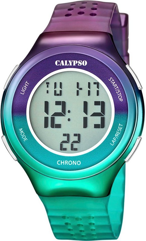 CALYPSO WATCHES Chronograph Color Splash K5841/2, Armbanduhr, Quarzuhr, Damenuhr, Herrenuhr, digital, Stoppfunktion von CALYPSO WATCHES