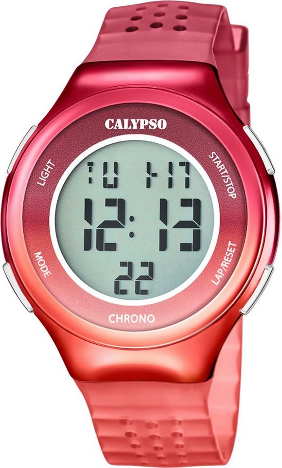 CALYPSO WATCHES Chronograph Color Splash, K5841/5, Armbanduhr, Quarzuhr, Damenuhr, Digitalanzeige, Datum, Stoppfunktion von CALYPSO WATCHES