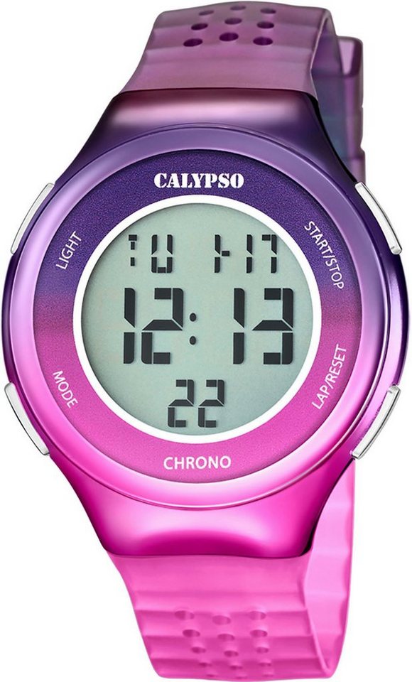 CALYPSO WATCHES Chronograph Color Splash K5841/6, Armbanduhr, Quarzuhr, Damenuhr, Herrenuhr, digital, Stoppfunktion von CALYPSO WATCHES