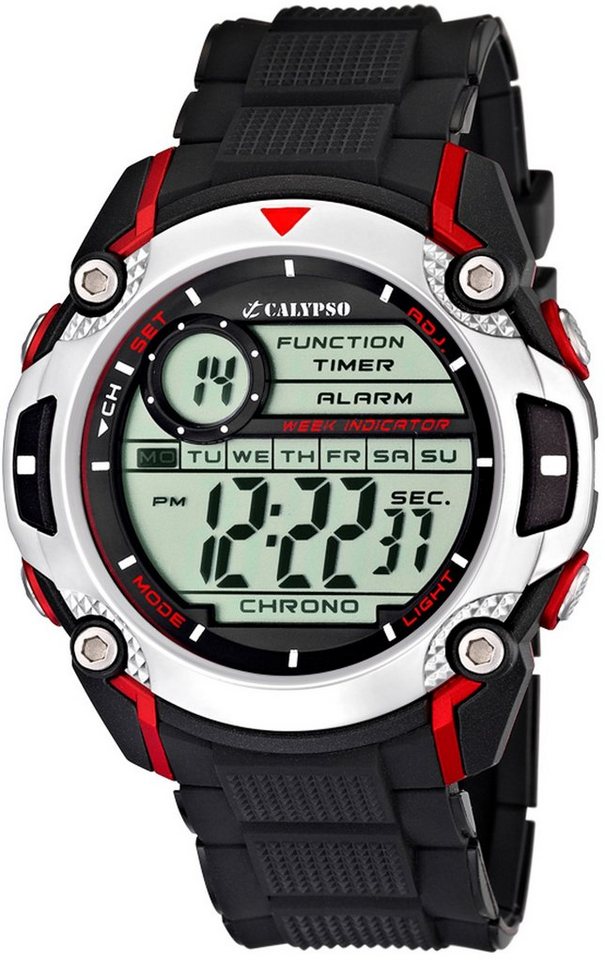 CALYPSO WATCHES Chronograph Digital For Man, K5577/4, Armbanduhr, Quarzuhr, Herrenuhr, Datum, Digitalanzeige, Stoppfunktion von CALYPSO WATCHES