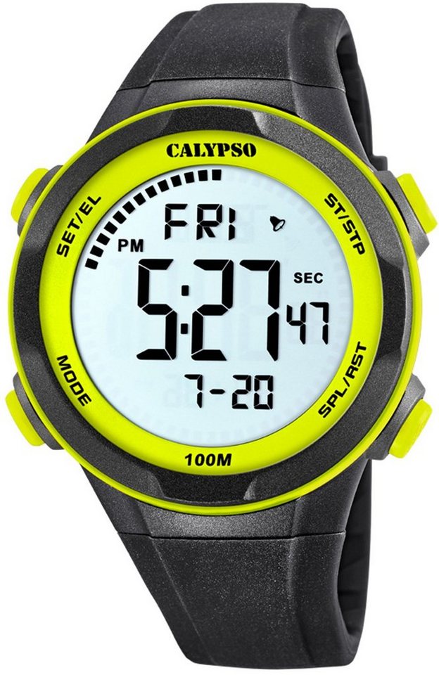 CALYPSO WATCHES Chronograph Digital For Man, K5780/1, Armbanduhr, Quarzuhr, Herrenuhr, Datum, Digitalanzeige, Stoppfunktion von CALYPSO WATCHES