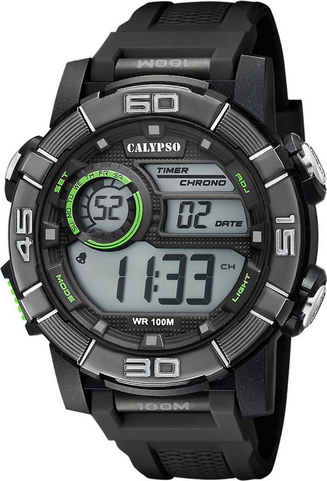 CALYPSO WATCHES Chronograph X-Trem, K5818/4, Armbanduhr, Quarzuhr, Herrenuhr, Datum, Digitalanzeige, Stoppfunktion von CALYPSO WATCHES