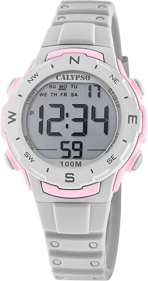 CALYPSO WATCHES Digitaluhr Calypso Damen Uhr Digital Sport K5801/1, (Digitaluhr), Damenuhr rund, mittel (ca. 35mm), Kunststoffarmband, Sport-Style von CALYPSO WATCHES