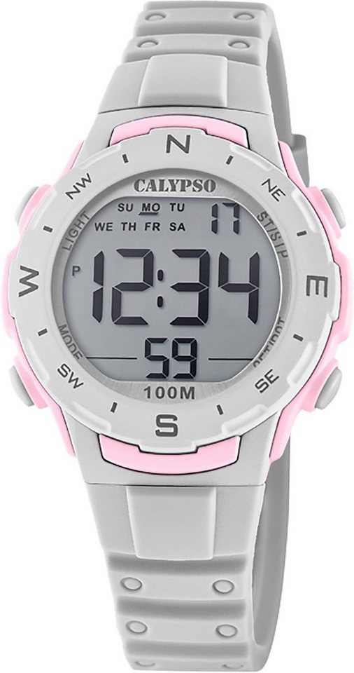 CALYPSO WATCHES Digitaluhr Calypso Damen Uhr Digital Sport K5801/1, (Digitaluhr), Damenuhr rund, mittel (ca. 35mm), Kunststoffarmband, Sport-Style von CALYPSO WATCHES