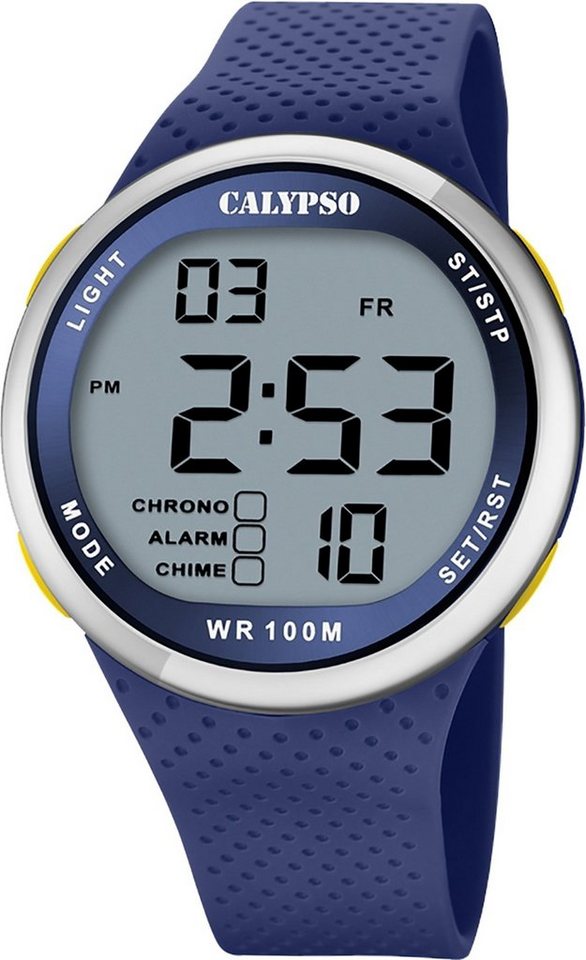 CALYPSO WATCHES Digitaluhr Calypso Herren Jugend Uhr Digital, (Digitaluhr), Herren, Jugend Armbanduhr rund, Kunststoffarmband blau, Sport von CALYPSO WATCHES