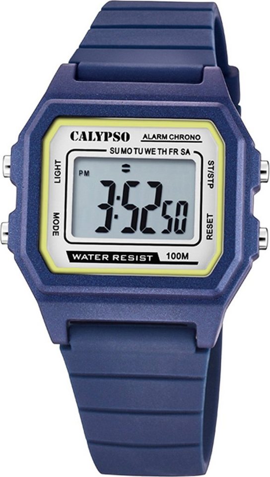 CALYPSO WATCHES Digitaluhr Calypso Herren Uhr Digital K5805/3, Herrenuhr eckig, mittel (ca. 37mm), Kunststoffarmband, Sport-Style von CALYPSO WATCHES