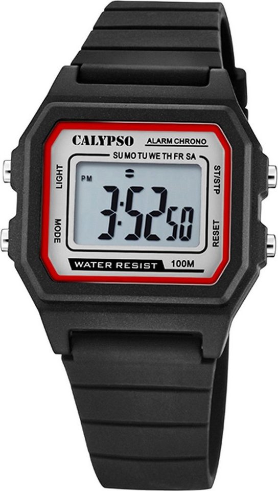 CALYPSO WATCHES Digitaluhr Calypso Herren Uhr Digital Sport K5805/4, (Digitaluhr), Herrenuhr eckig, mittel (ca. 37mm), Kunststoffarmband, Sport-Style von CALYPSO WATCHES