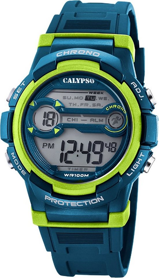 CALYPSO WATCHES Digitaluhr Calypso Jugend Uhr Digital K5808/3 PU, (Digitaluhr), Jugenduhr rund, groß (ca. 40mm), Kunststoffarmband, Sport-Style von CALYPSO WATCHES
