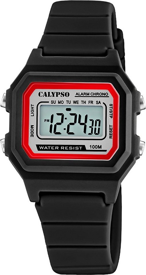 CALYPSO WATCHES Digitaluhr Calypso Unisex Uhr Digital Sport K5802/6, (Digitaluhr), Damen, Herrenuhr eckig, mittel (ca. 33mm) Kunststoffband, Sport-Style von CALYPSO WATCHES