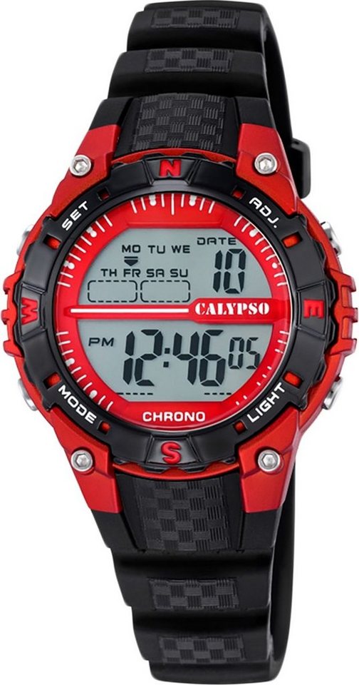 CALYPSO WATCHES Digitaluhr Calypso Unisex Uhr K5684/6 Kunststoffband, (Digitaluhr), Damen, Herren Armbanduhr rund, PURarmband schwarz, Sport von CALYPSO WATCHES