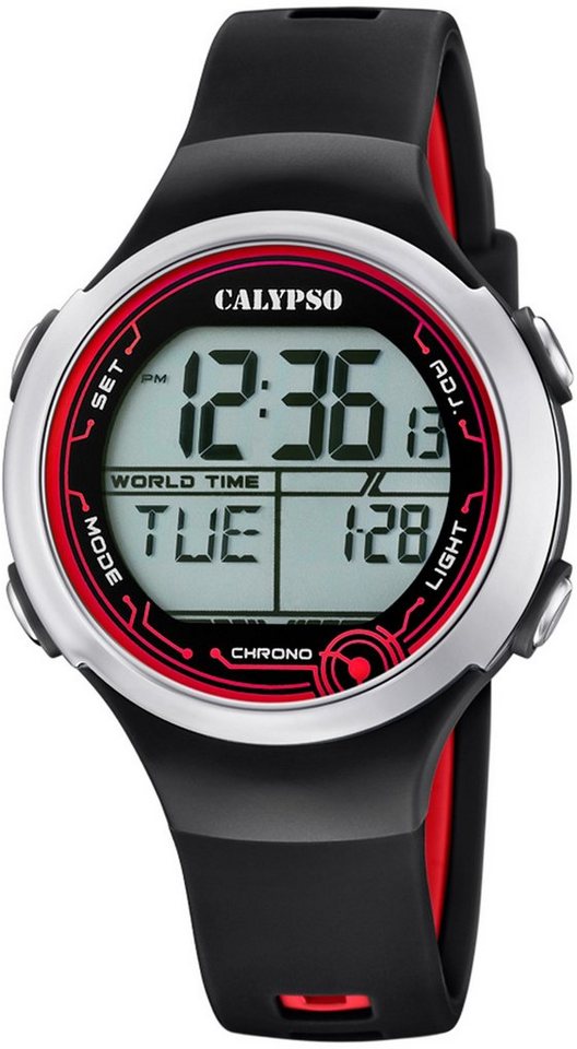CALYPSO WATCHES Chronograph Digital Crush, K5799/6, Armbanduhr, Quarzuhr, Damenuhr, Digitalanzeige, Datum, Stoppfunktion von CALYPSO WATCHES