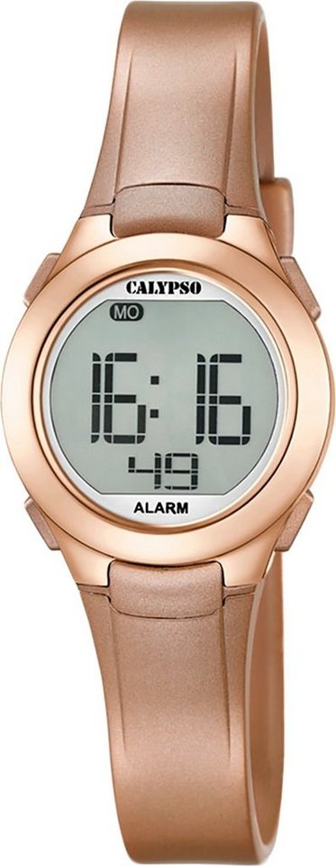 CALYPSO WATCHES Digitaluhr Calypso Damen Uhr K5677/3 Kunststoffband, (Digitaluhr), Damen Armbanduhr rund, PURarmband roségold, Sport von CALYPSO WATCHES