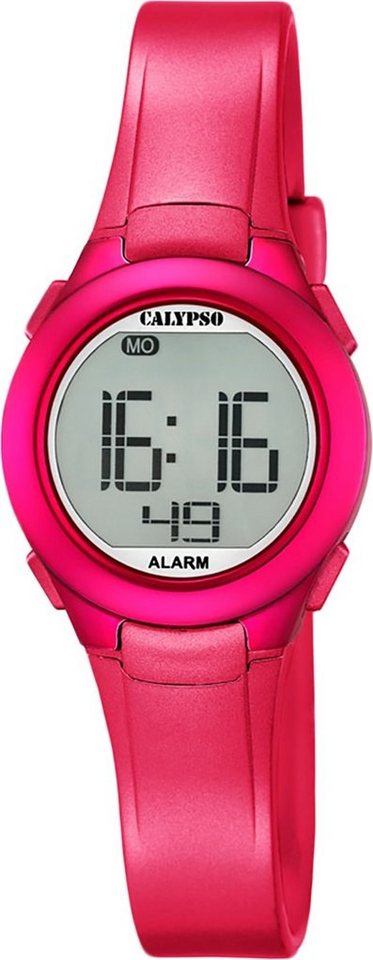 CALYPSO WATCHES Digitaluhr Calypso Damen Uhr K5677/4 Kunststoffband, (Digitaluhr), Damen Armbanduhr rund, PURarmband pink, Sport von CALYPSO WATCHES