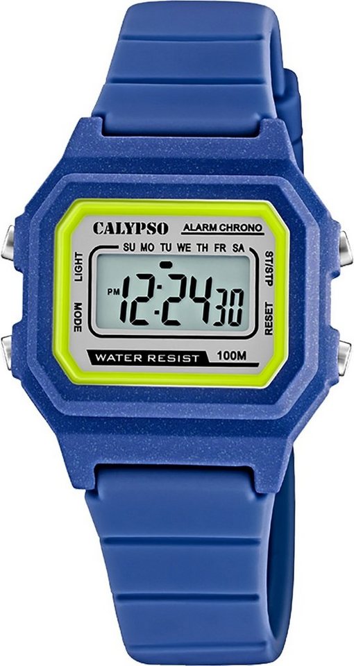 CALYPSO WATCHES Digitaluhr Calypso Unisex Uhr Digital K5802/5, (Digitaluhr), Damen, Herrenuhr eckig, mittel (ca. 33mm) Kunststoffband, Sport-Style von CALYPSO WATCHES