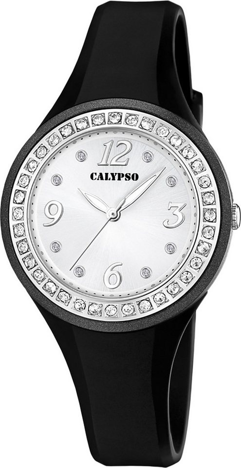 CALYPSO WATCHES Quarzuhr Calypso Damenuhr PUR schwarz Calypso, (Analoguhr), Damenuhr rund, mittel (ca. 37mm) PURarmband, Casual-Style von CALYPSO WATCHES