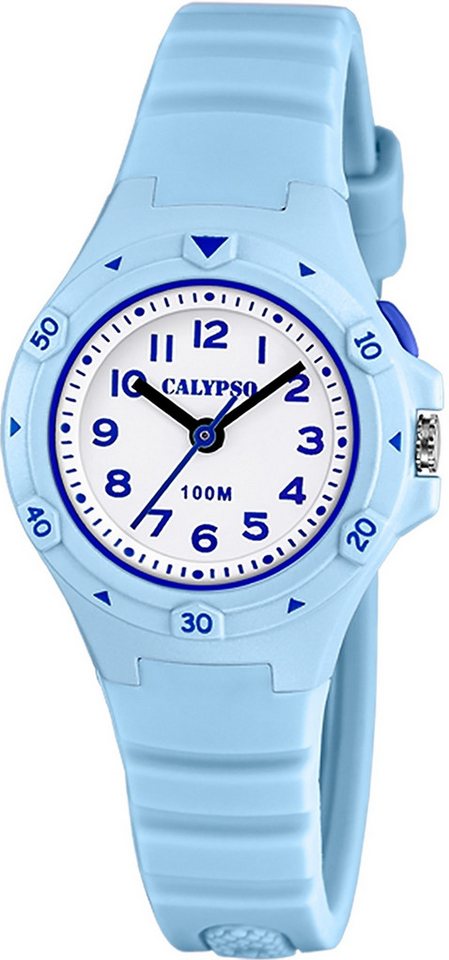CALYPSO WATCHES Quarzuhr Calypso Kinder Jugenduhr Kautschuk, (Analoguhr), Kinder, Jugenduhr rund, Kautschukarmband hellblau, Fashion von CALYPSO WATCHES