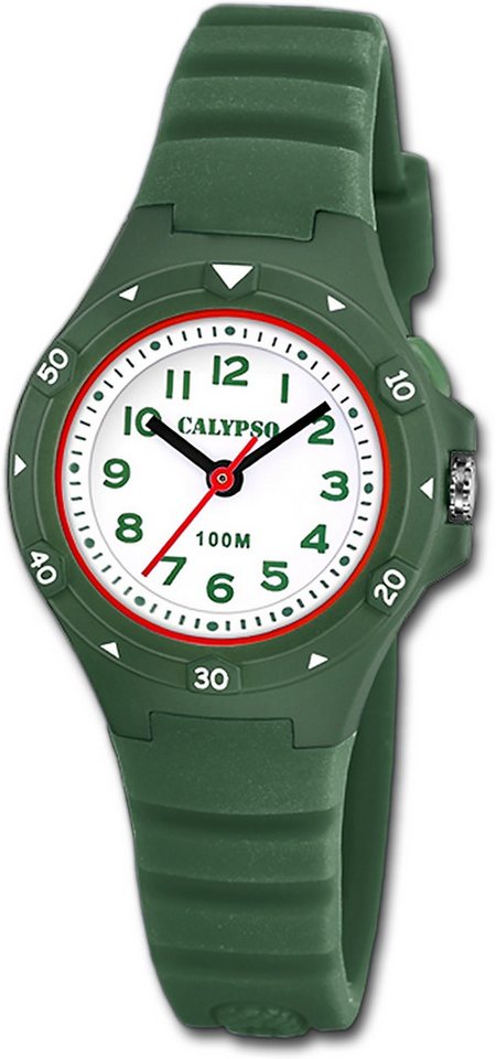 CALYPSO WATCHES Quarzuhr Calypso Kinder Jugenduhr Kautschuk grün, (Analoguhr), Kinder, Jugenduhr Kautschukarmband grün, rundes Gehäuse von CALYPSO WATCHES