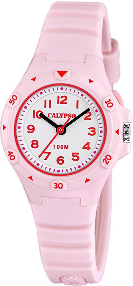 CALYPSO WATCHES Quarzuhr Calypso Kinder Jugenduhr Kautschuk rosa, (Analoguhr), Kinder, Jugenduhr rund, Kautschukarmband rosa, Fashion von CALYPSO WATCHES