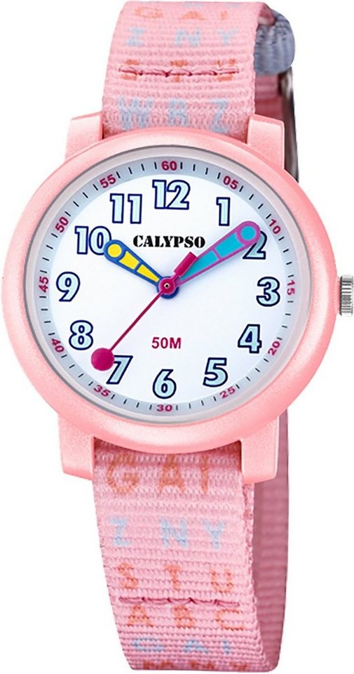 CALYPSO WATCHES Quarzuhr Calypso Kinder Quarz Uhr Analog Casual, (Analoguhr), Kinderuhr rund, mittel (ca. 32mm), Textilarmband, Casual-Style von CALYPSO WATCHES