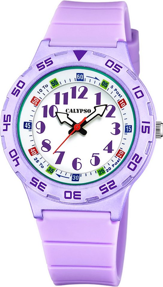 CALYPSO WATCHES Quarzuhr Calypso Kinderuhr Kunststoff PUR lila, (Analoguhr), Kinderuhr rund, mittel (ca.36mm) Kunststoff, PURarmband, Fashion-Style von CALYPSO WATCHES