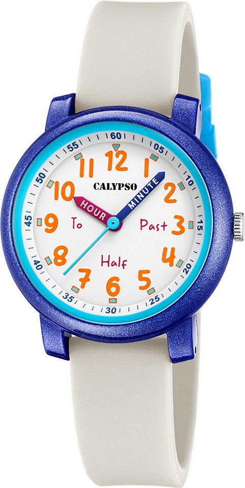 CALYPSO WATCHES Quarzuhr Calypso Kinderuhr Kunststoff Silikon weiß, (Analoguhr), Kinderuhr rund, mittel (32mm) Kunststoff, Silikonarmband, FashionStyle von CALYPSO WATCHES