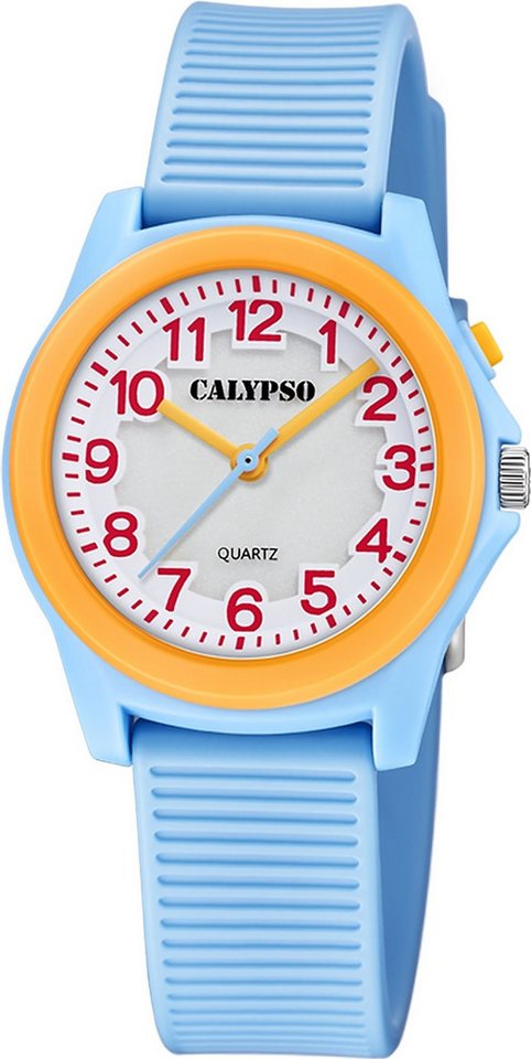 CALYPSO WATCHES Quarzuhr Calypso Kinderuhr Kunststoff blau Calypso, (Analoguhr), Kinderuhr rund, mittel (ca. 34mm) Kunststoffarmband, Fashion-Style von CALYPSO WATCHES