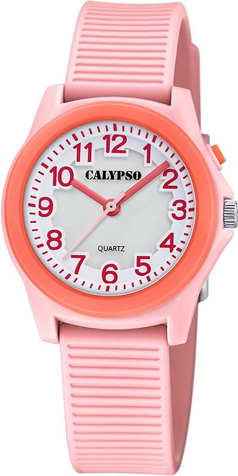 CALYPSO WATCHES Quarzuhr Calypso Kinderuhr Kunststoff rosa Calypso, (Analoguhr), Kinderuhr rund, mittel (ca. 34mm) Kunststoffarmband, Fashion-Style von CALYPSO WATCHES