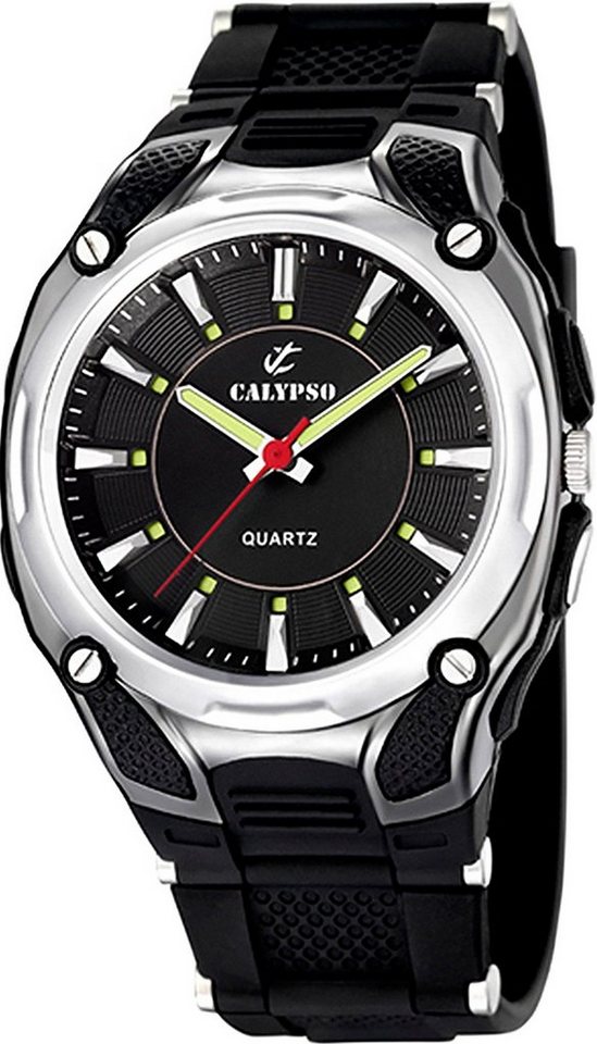 CALYPSO WATCHES Quarzuhr Calypso Herren Uhr K5560/2 Kunststoffband, (Analoguhr), Herren Armbanduhr rund, PURarmband schwarz, Sport von CALYPSO WATCHES