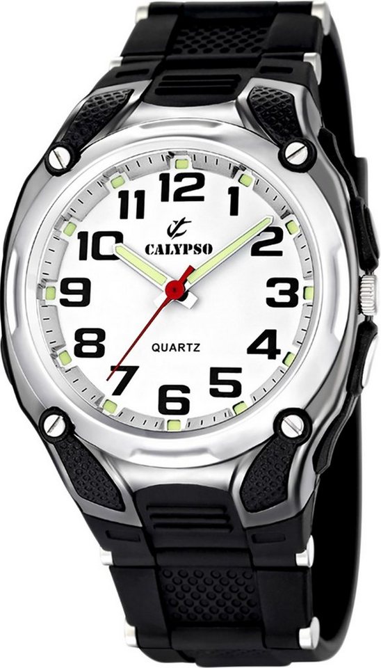 CALYPSO WATCHES Quarzuhr Calypso Herren Uhr K5560/4 Kunststoffband, Herren Armbanduhr rund, PURarmband schwarz, Sport von CALYPSO WATCHES