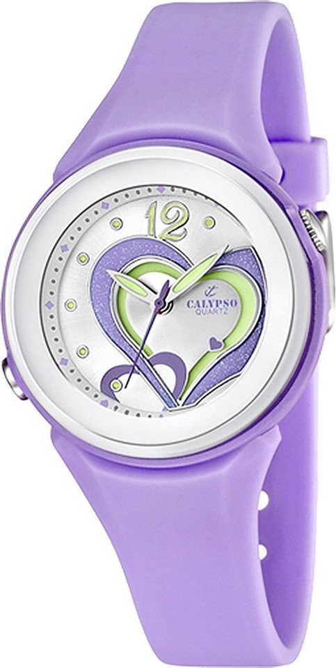 CALYPSO WATCHES Quarzuhr Calypso Damen Uhr K5576/4 Kunststoffband, (Analoguhr), Damen Armbanduhr rund, PURarmband flieder, lila, Fashion von CALYPSO WATCHES