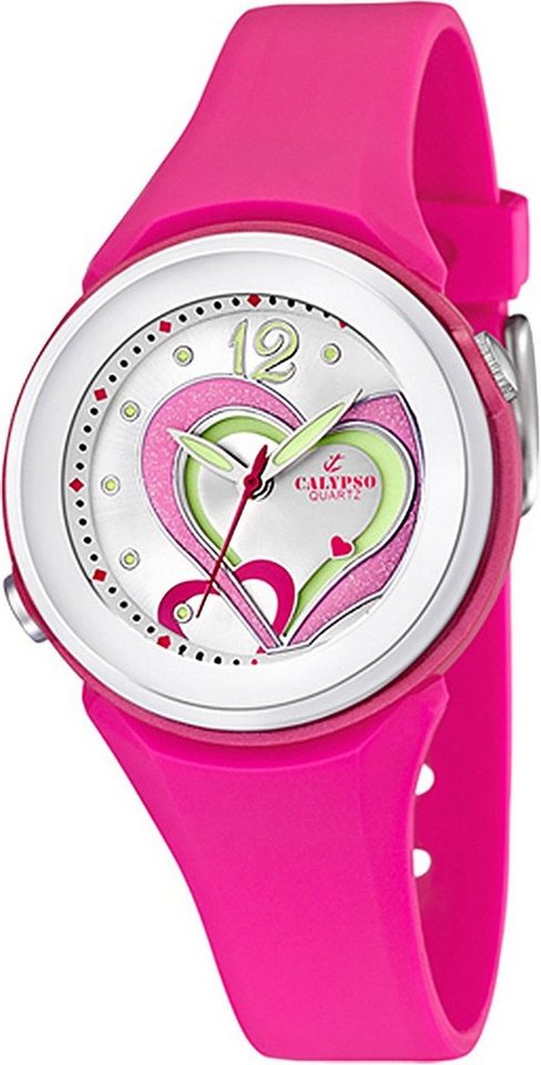 CALYPSO WATCHES Quarzuhr Calypso Damen Uhr K5576/5 Kunststoffband, (Analoguhr), Damen Armbanduhr rund, PURarmband pink, Fashion von CALYPSO WATCHES