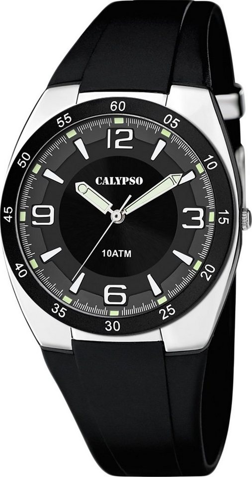 CALYPSO WATCHES Quarzuhr Calypso Herren Uhr K5753/3 Kunststoffband, (Analoguhr), Herren Armbanduhr rund, Kunststoff, PUarmband schwarz, Sport von CALYPSO WATCHES