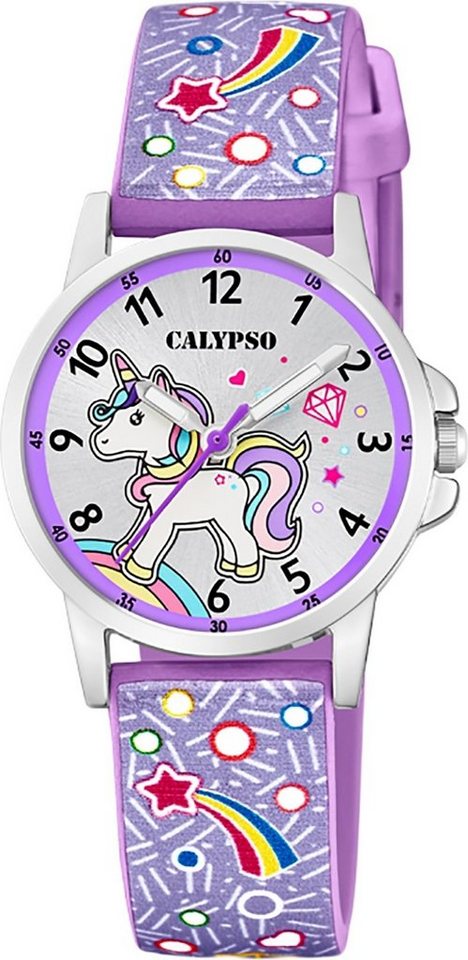 CALYPSO WATCHES Quarzuhr Calypso Kinder Uhr K5776/6 Kunststoffband, (Analoguhr), Kinder Armbanduhr rund, Kunststoff, PUarmband lila, Fashion von CALYPSO WATCHES