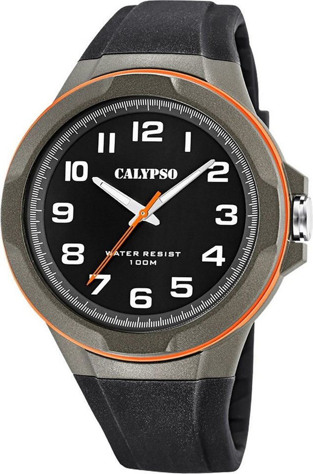 CALYPSO WATCHES Quarzuhr Calypso Herren Jugend Uhr Analog, (Analoguhr), Herren, Jugend Armbanduhr rund, Kunststoffarmband schwarz, Casual von CALYPSO WATCHES