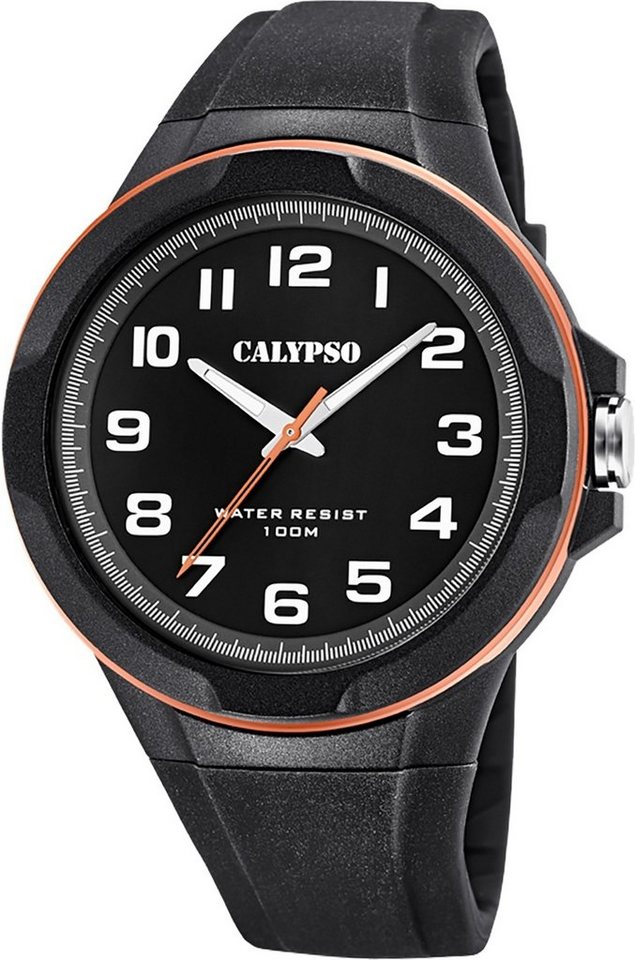CALYPSO WATCHES Quarzuhr Calypso Herren Jugend Uhr Analog, (Analoguhr), Herren, Jugend Armbanduhr rund, Kunststoffarmband schwarz, Casual von CALYPSO WATCHES