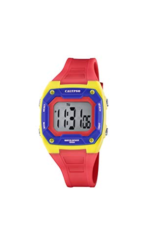 CALYPSO Uhr Für Kind K5813/3 Color Splash Multi Silikon Case RotSilikon Band von CALYPSO