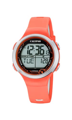 Calypso Unisex Digital Gesteppte Daunenjacke Uhr mit Kunststoff Armband K5799/2 von Calypso