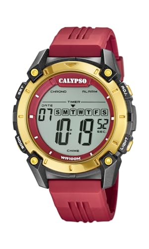 Calypso Uhr Für Herren K5814/3 Flash Time Multi Silikon Case RotSilikon Band von CALYPSO