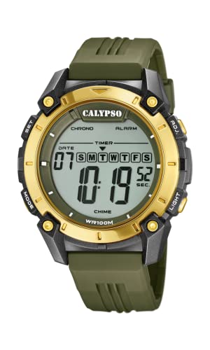 Calypso Uhr Für Herren K5814/1 Flash Time Multi Silikon Case GrünSilikon Band von CALYPSO